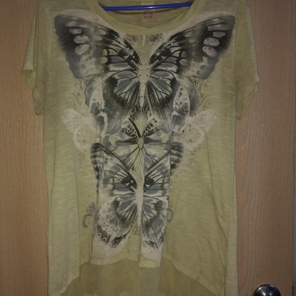 Faded Glory Butterfly Top Sz XXL